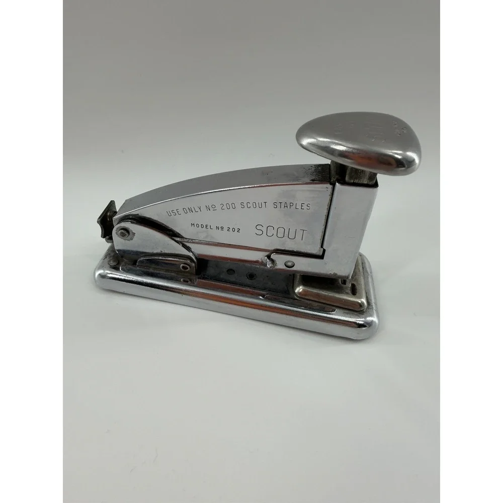 Ace Co. SCOUT Model No. 202 STAPLER Fastener Vintage Metal Made In USA